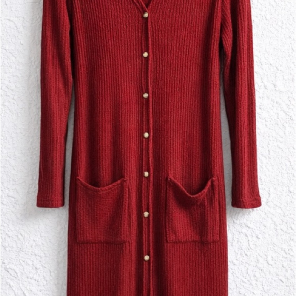 Vintage ✨Red Button-Up Long dress ♡ - Picture 5 of 5